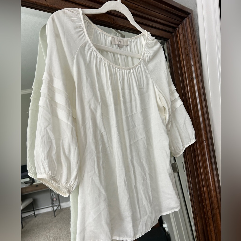 LOFT white blouse, size small, good condition
